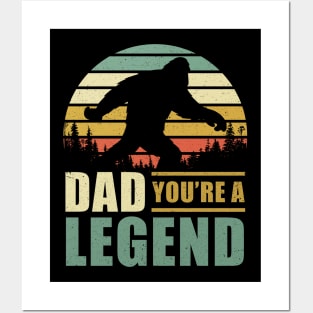 Dad you're a legend bigfoot Vintage Father's day Posters and Art